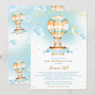 Invitation Baby shower à ballon à air chaud par Mail Teddy Be