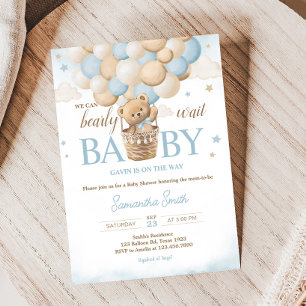 Invitation Baby shower à bulle à air chaud Teddy Bear
