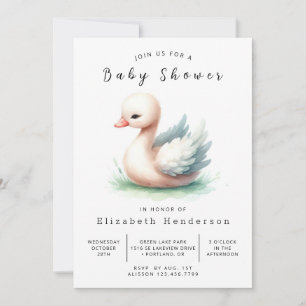 Invitation Baby shower à cygne chic et imprimable