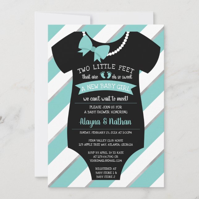 Invitation Baby shower à deux pieds (Devant)