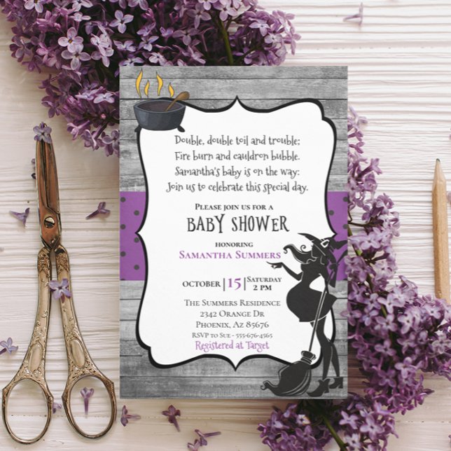 Invitation Baby shower à double sorcière Halloween (Créateur téléchargé)
