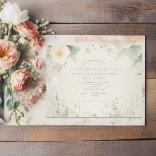 Invitation Baby shower à fleurs illustrées Little Blossom