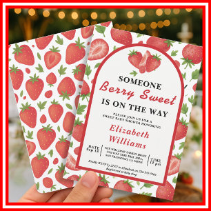 Invitation Baby Shower à la Fraise Sucrée   Myrtille 