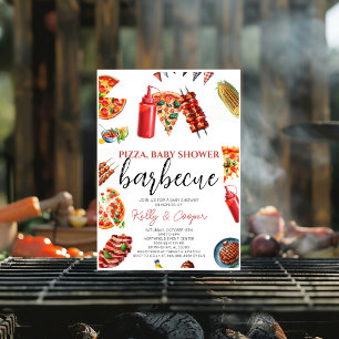 Invitation baby shower à la sauce pizza bbq