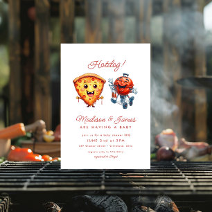 Invitation baby shower à la sauce pizza bbq