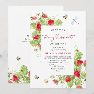 Invitation Baby Shower à l'aquarelle tendance dans une prairi