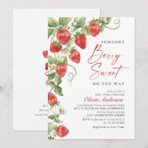 Baby shower à l'aquarelle tendance Meadow Strawber