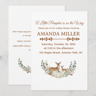 Invitation Baby Shower :A Little Pumpkin is on the Way