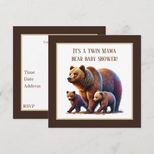 Invitation Baby shower à petits ours