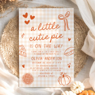 Invitation Baby shower À Tarte À La Petite Cutie Creusé À La