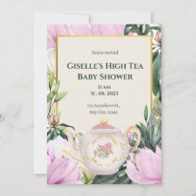 Invitation Baby shower à thé du jardin