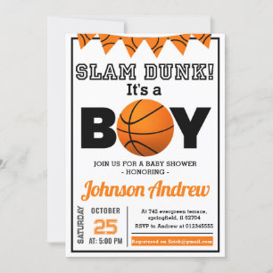 Invitation Baby shower à thème All Star
