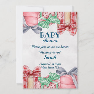 Invitation Baby shower à thème cadeau