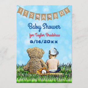 Invitation Baby shower à thème de baseball pour garçon