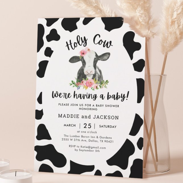 Invitation Baby shower à thème de la Vache Sainte (Créateur téléchargé)