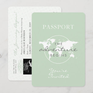 Invitation Baby shower à thème de voyage pour les passeports 
