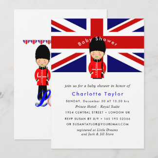Invitation Baby shower à thème Londres Union Jack