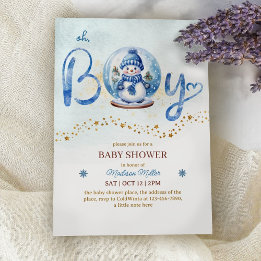 Invitation Baby shower à thème Oh Boy Winter