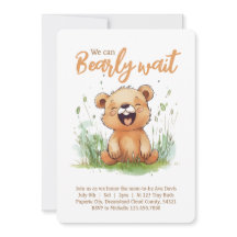 Invitation Baby shower à thème Ours