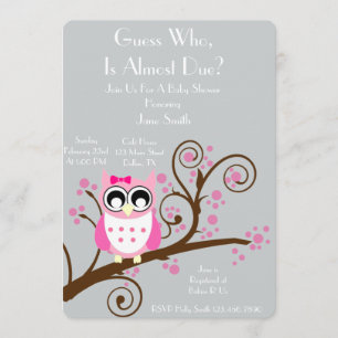 Invitation Baby shower à thème Owl