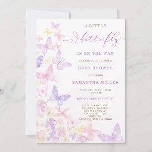 Invitation Baby shower à thème papillon