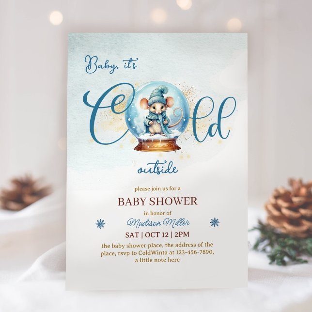 Invitation Baby shower à thème Snowglobe (Créateur téléchargé)