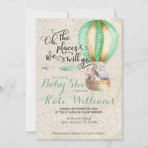 Invitation Baby shower à thème Voyage