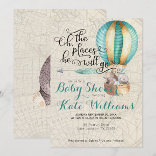 Invitation Baby shower à thème Voyage