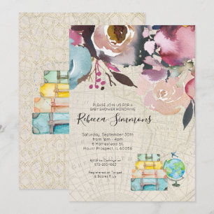 Invitation Baby shower à thème Voyage