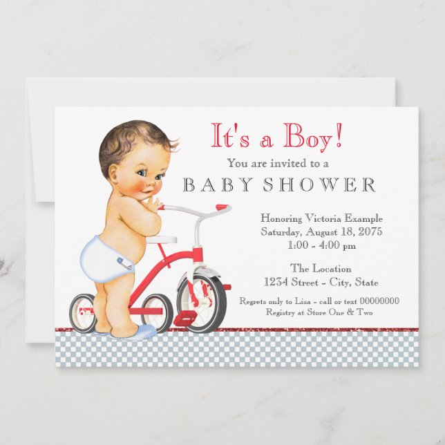 Invitation Baby shower à vélo (Devant)