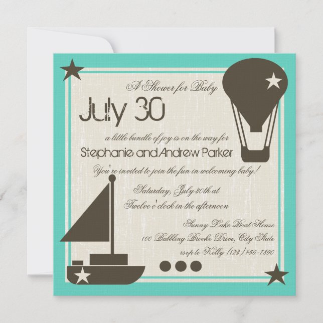 Invitation Baby shower à voiles souples (Devant)