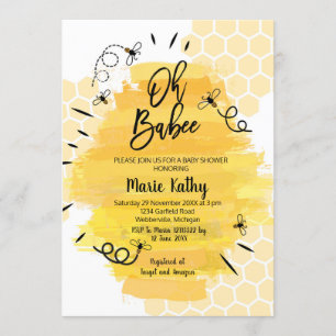Invitation Baby Shower Abeille Chérie