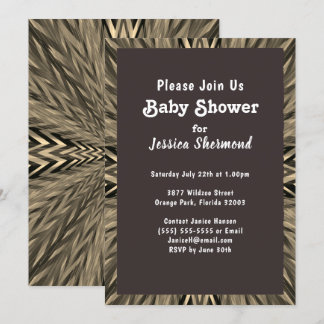 Invitation Baby shower Abstrait de Sepia de cuivre tribal