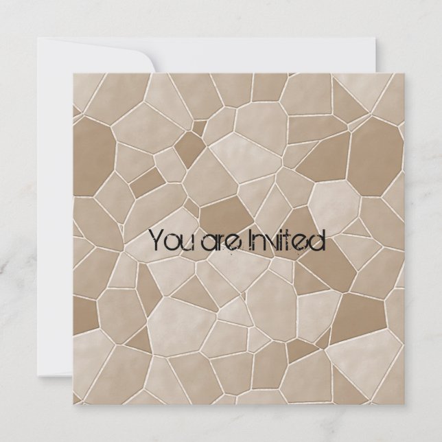 Invitation Baby shower abstrait en mosaïque de crème (Devant)