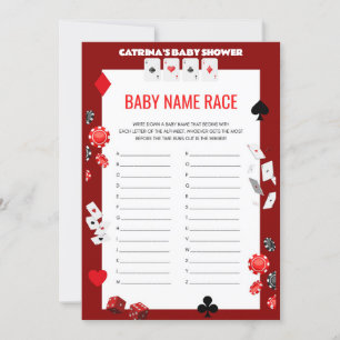 Invitation Baby shower Ace Casino - Nom modifiable, 5x7