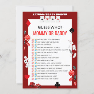 Invitation Baby shower Ace Casino - Nom modifiable, 5x7