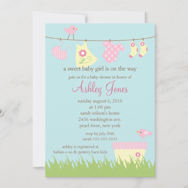 Invitation Baby shower adorable en étendard (Devant)