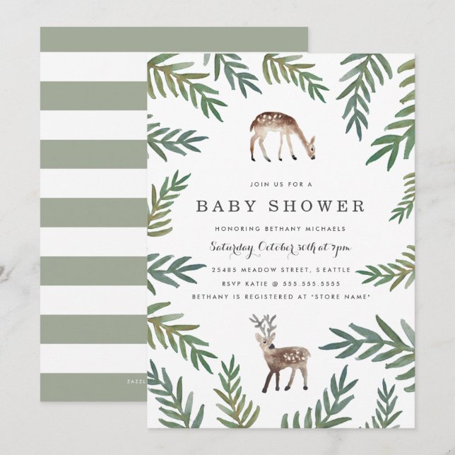 Invitation Baby shower adoré (Devant / Derrière)