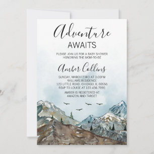Invitation Baby shower Adventure Await
