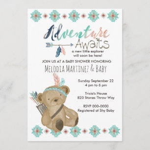 Invitation Baby shower Adventure Await