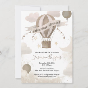 Invitation Baby shower Adventure Await - Browns