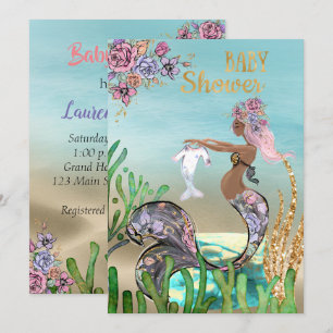 Invitation Baby shower africain-américain de sirènes