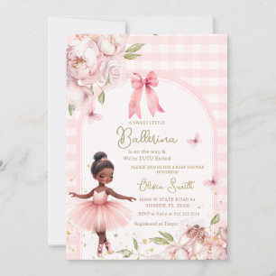 Invitation Baby shower africain Ballerina En vichy Arch