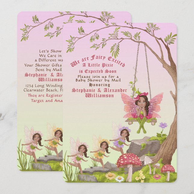 Invitation Baby shower afro-américain (Devant / Derrière)