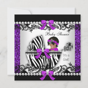 Invitation Baby shower afro-américain Parties scintillant béb
