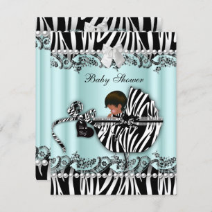Invitation Baby shower afro-américain Zebra garçon ou fille