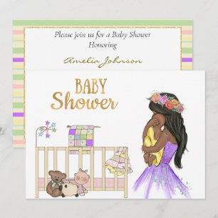 Invitation Baby shower afro-américaine