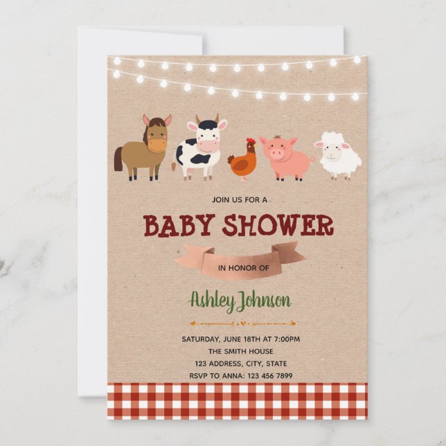 Invitation baby shower agricole (Devant)