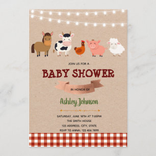 Invitation baby shower agricole