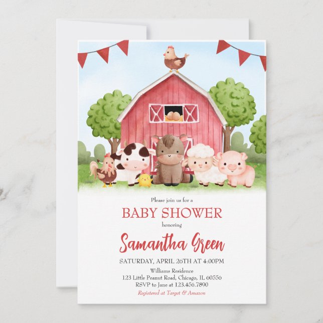 Invitation Baby shower agricole (Devant)
